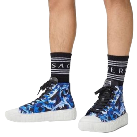 Versace Other - Versace Blue Baroccoflage Greca High-Top Sneakers LIMITED EDITION
